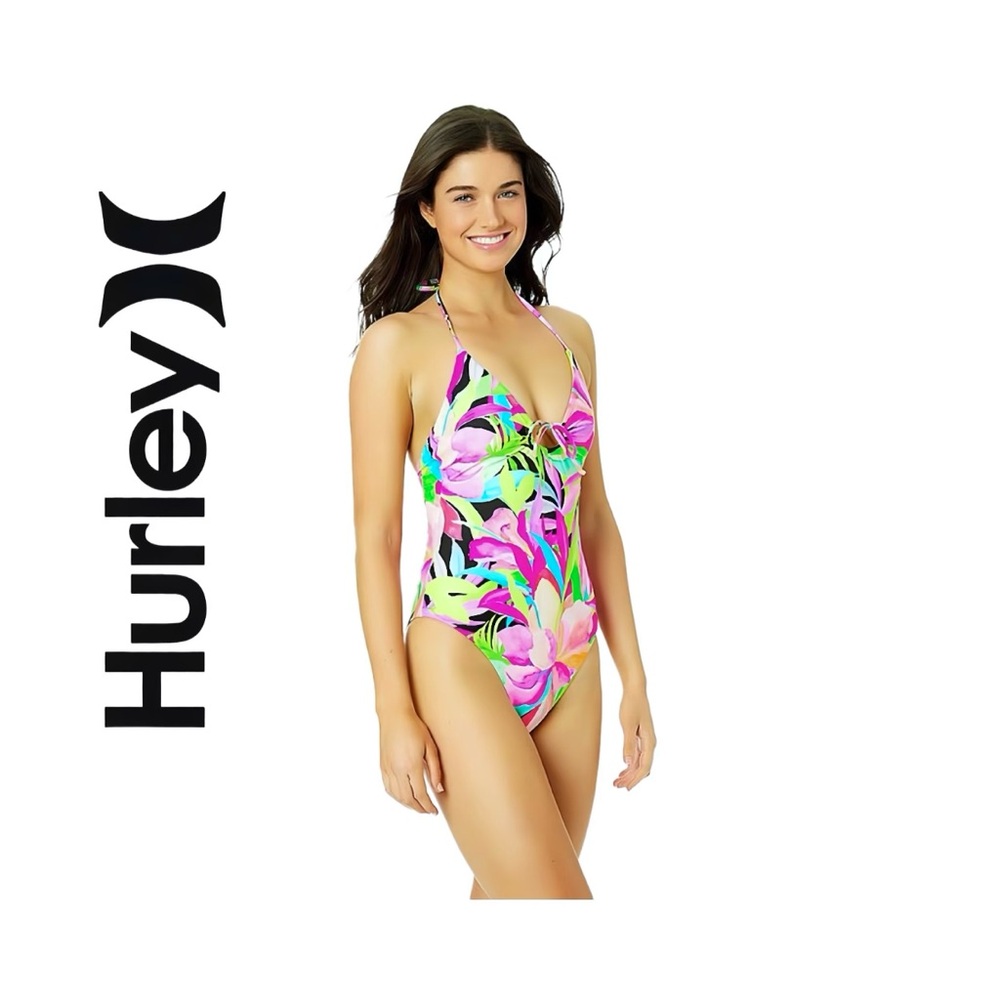 Hurley Flora Wash Front-Tie One Piece Swimsuit. Juniors Small. BRAND NEW W/ TAGS